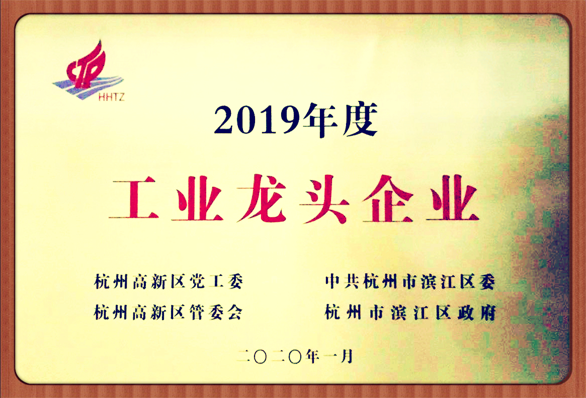 杭州大和榮獲2019年度杭州濱江高新區(qū)工業(yè)龍頭企業(yè)稱號